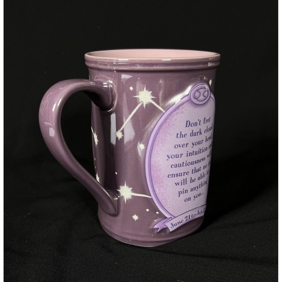 Disney Store Winnie the Pooh EEYORE Zodiac Cancer Sparkle Stars Purple Mug - Picture 3 of 7